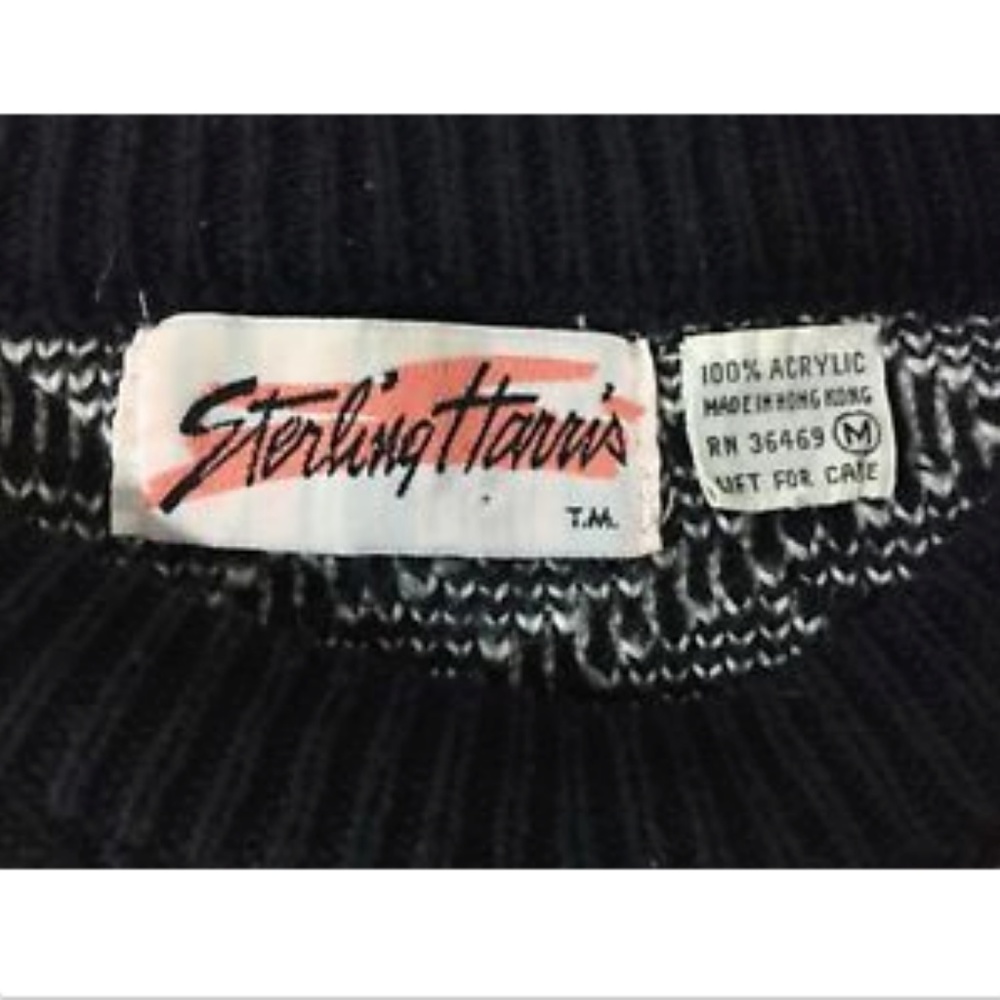 Sterling Harris VTG 80's Geo Sweater Sz M - Picture 7 of 8